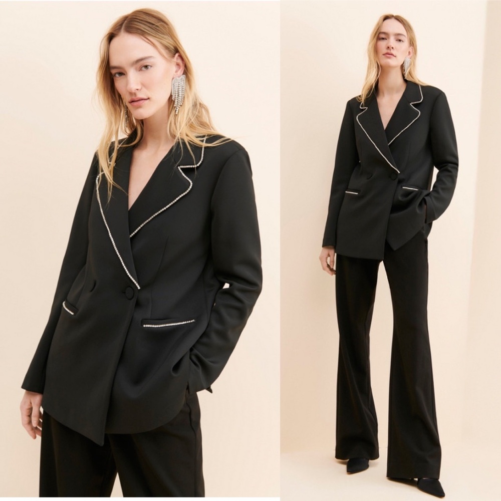 NWT Good American Scuba Crystal Blazer Sz M